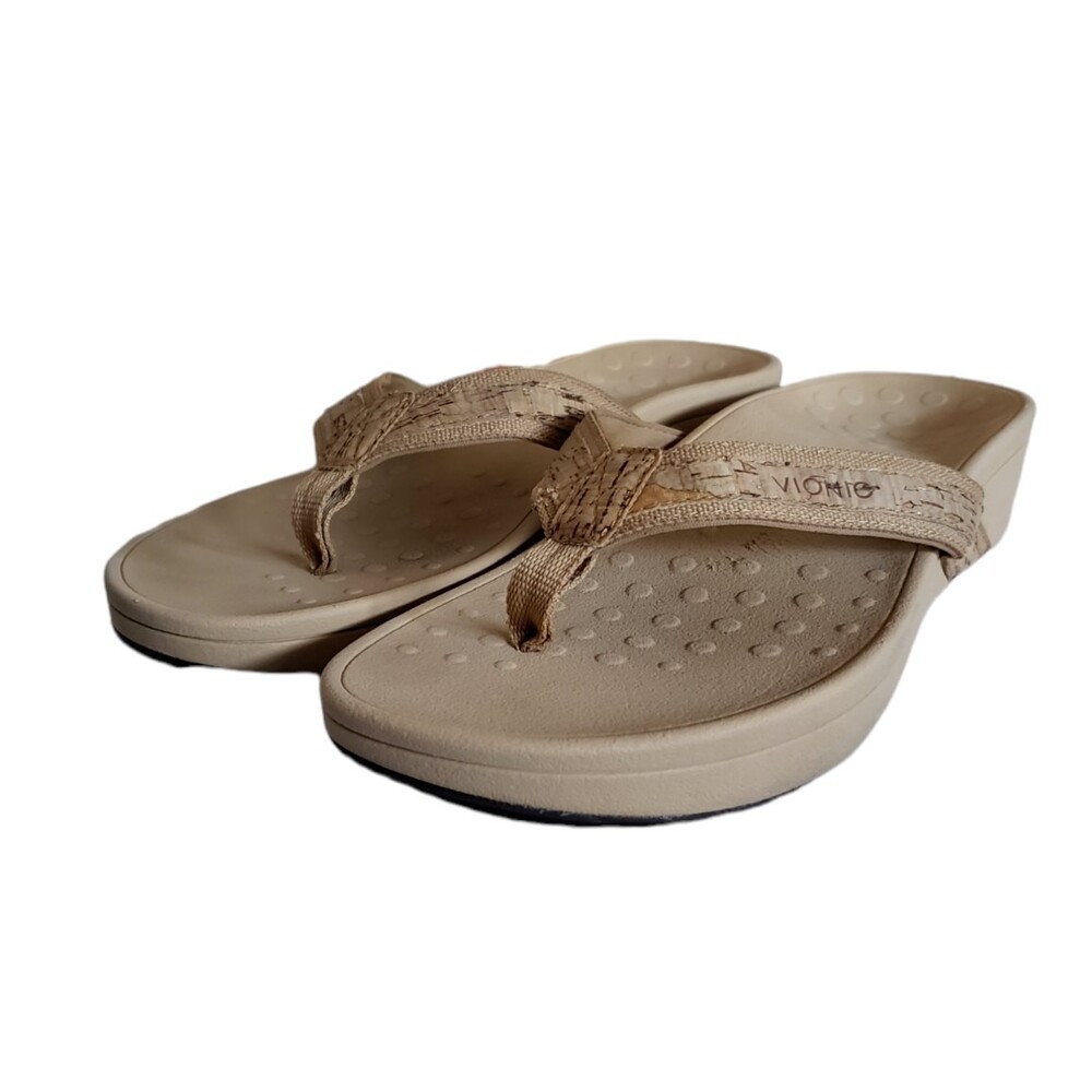 Vionic High Tide Gold Cork Platform Comfort Sandal Women's sizes 10